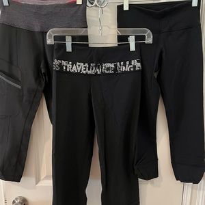 Set of 3 Lululemon capris. Never worn/worn once. Size 0, 2